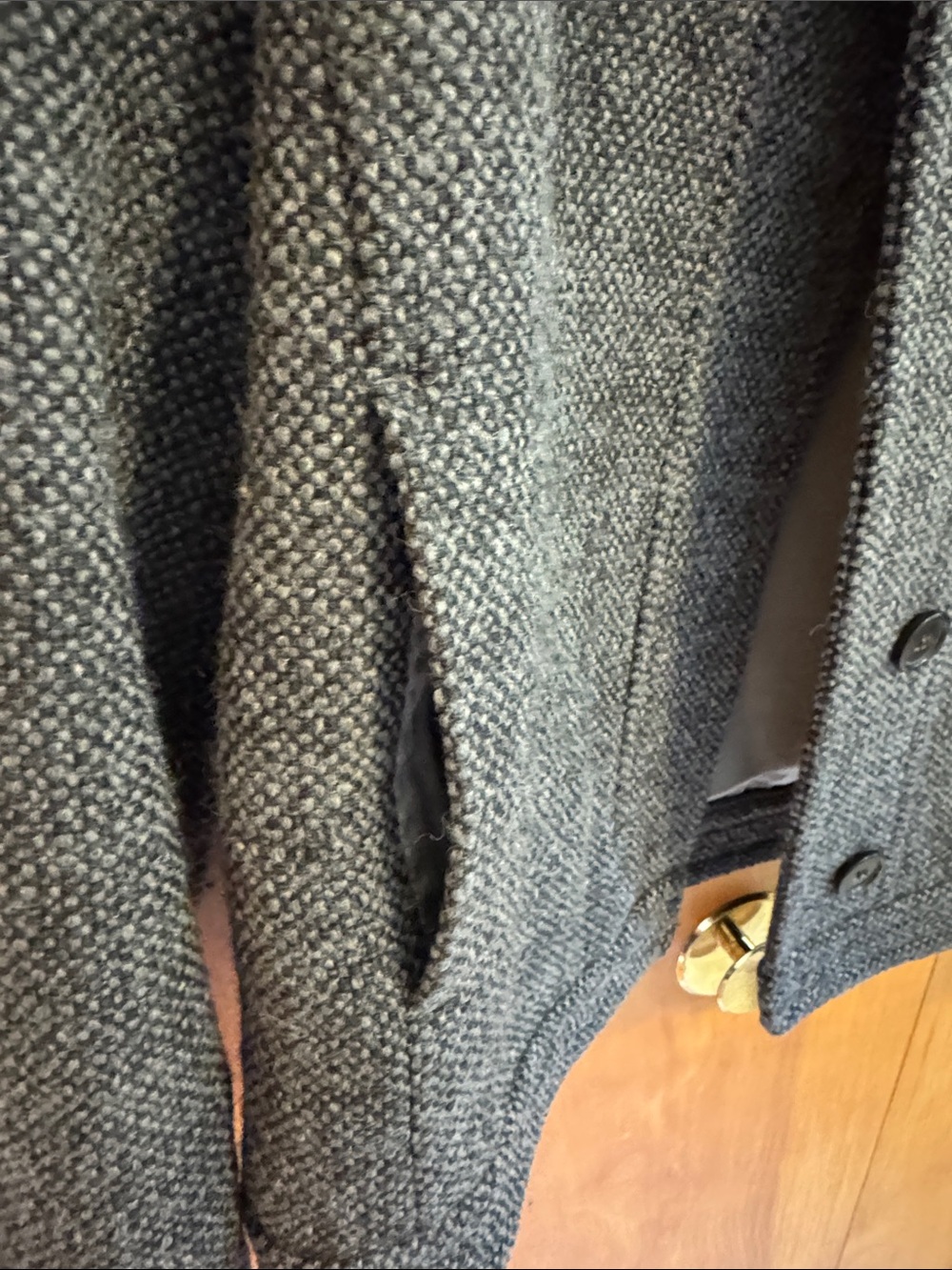 J. Crew Charcoal Textured Short Pea Coat - Picture 6 of 7